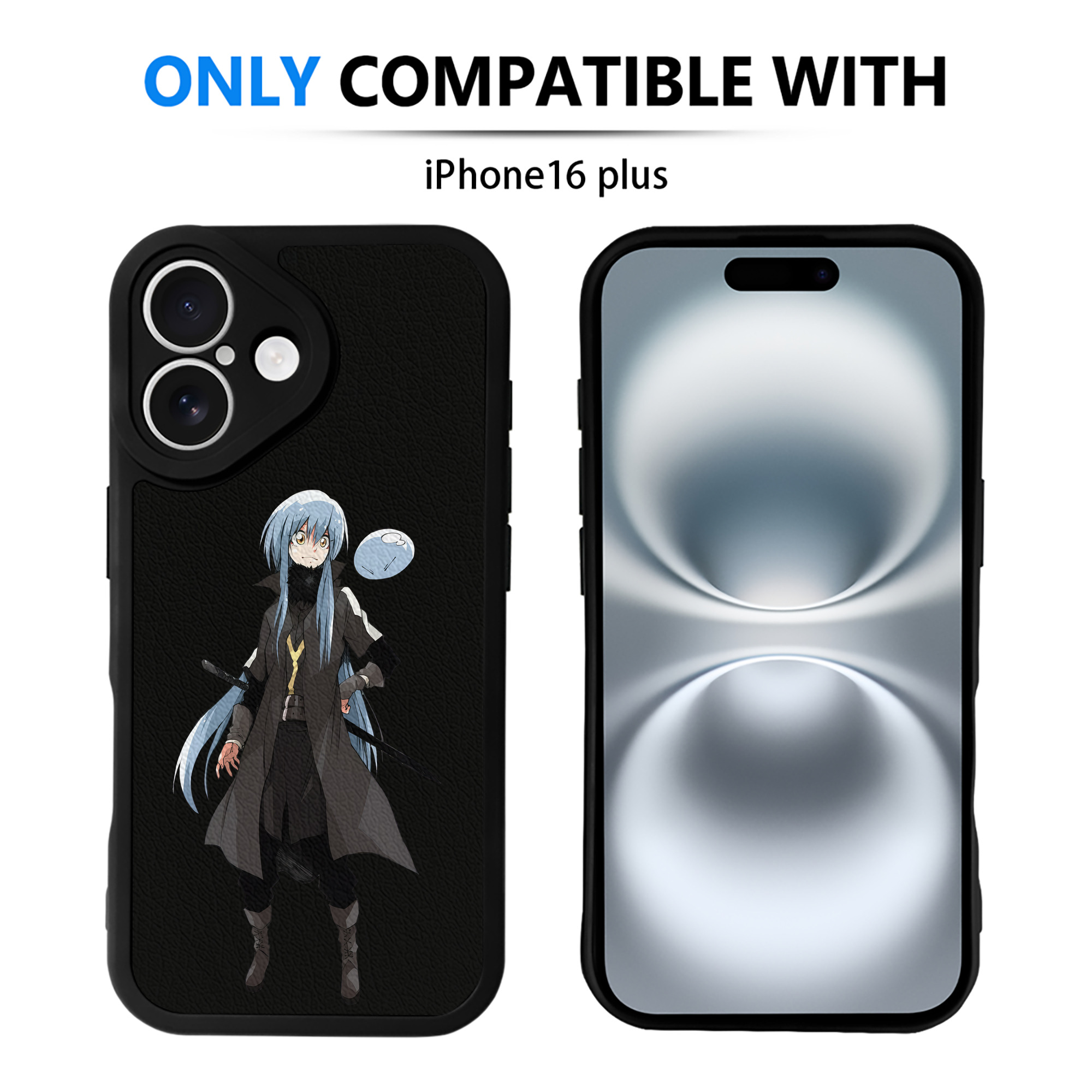 （画像用） 転スラ Regarding Reincarnated to Slime 【iPhone 16シリーズ対応】シリコンスマホケース（レザー調） 材質：シリコン